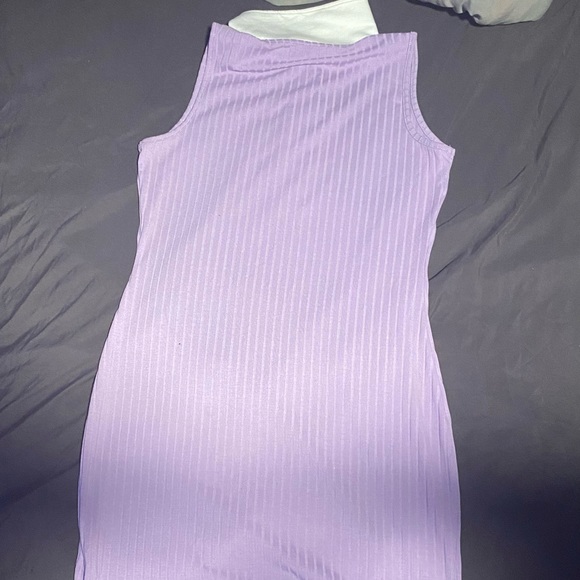 Sleeveless Lilac Purple Rib-Knit dress. - Picture 2 of 2